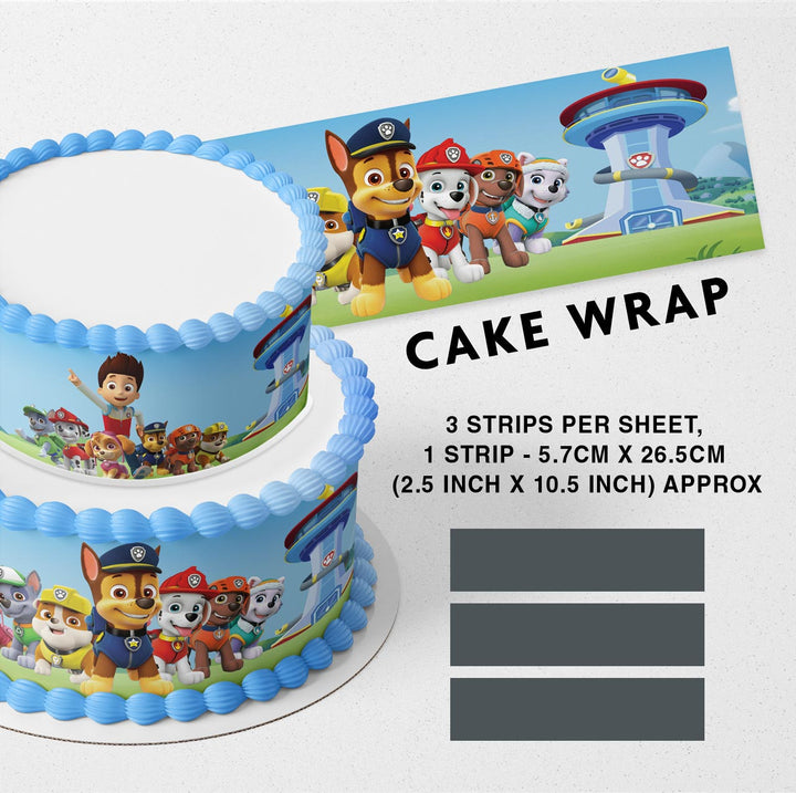 Paw Patrol Puppies Heroes Strips Edible Cake Toppers Cake Wraps