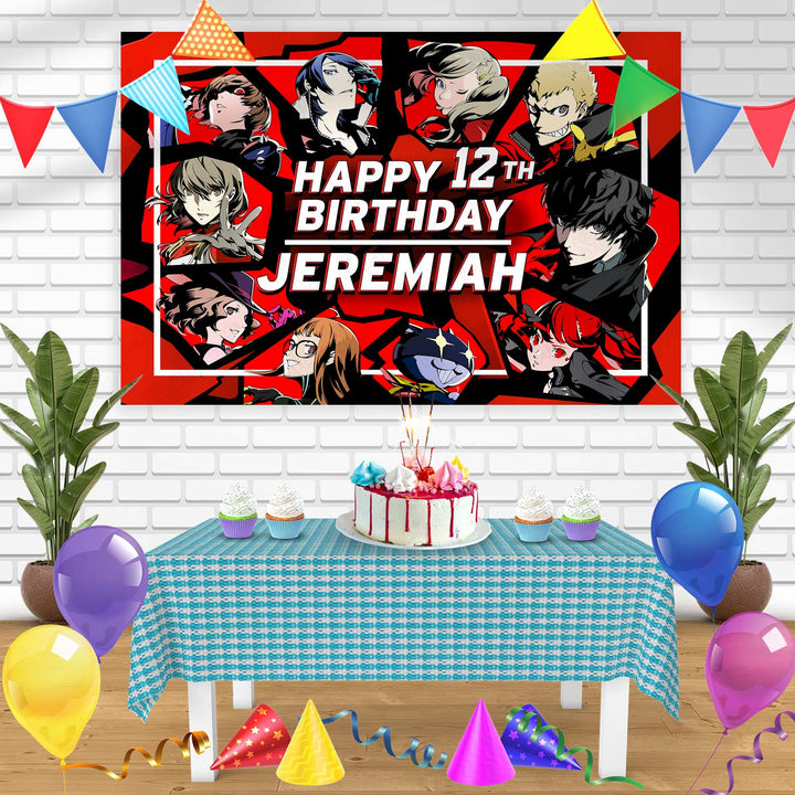 Persona 5 Anime Bn Birthday Banner Personalized Party Backdrop Decoration