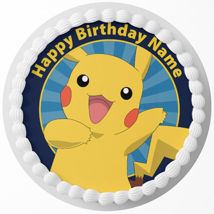 Pikachu Y R Edible Cake Toppers Round