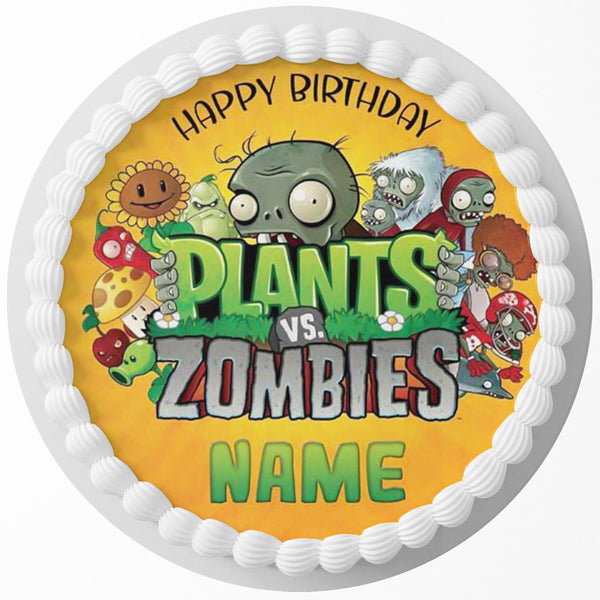 Plants vs Zombies Y Edible Cake Toppers Round