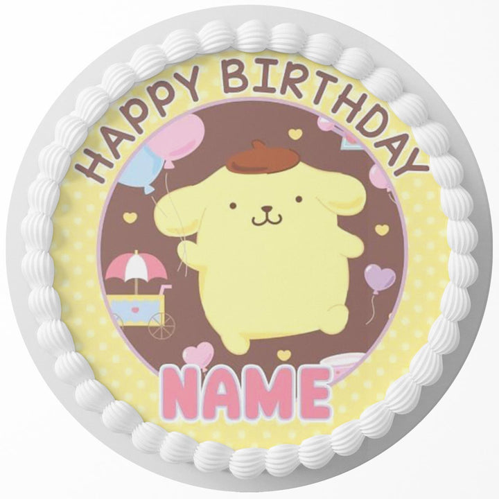 Pompompurin Inspired Edible Cake Toppers Round