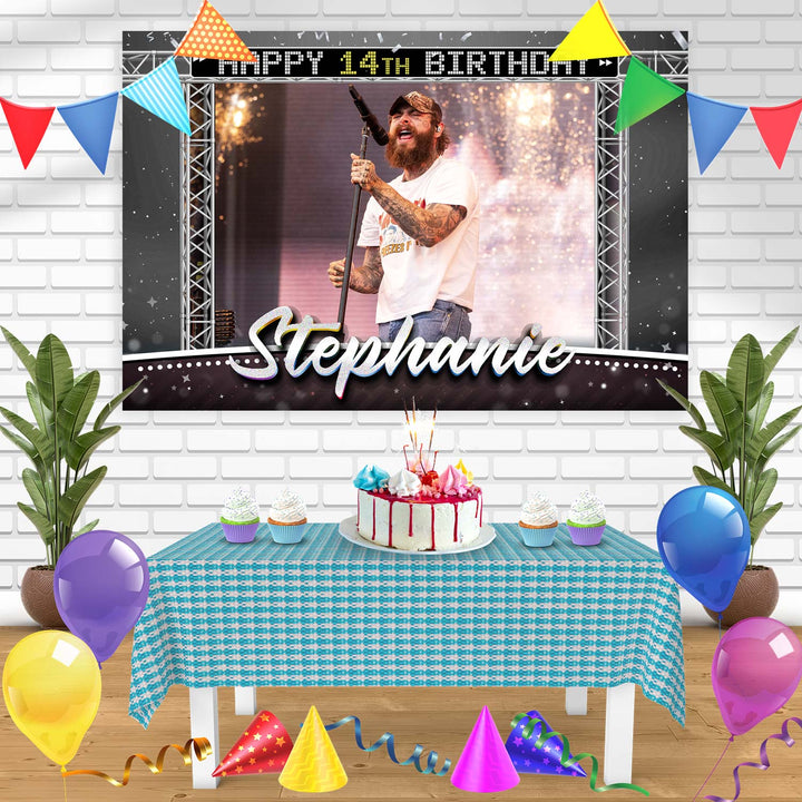 Post Malone Country Birthday Banner Personalized Party Backdrop Decoration