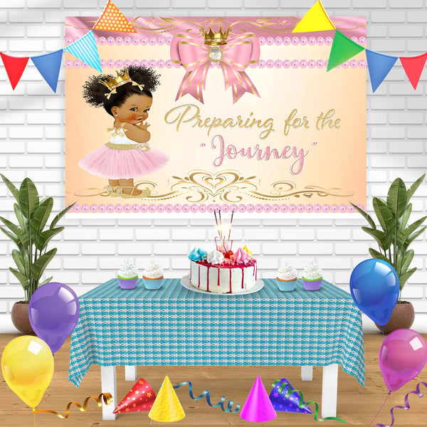 Princess Pink Gold Baby Shower Bn Birthday Banner Personalized Party Backdrop Decoration