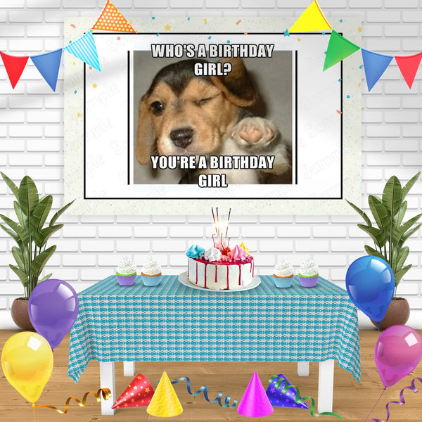 Puppy Dog Meme Bn Birthday Banner Personalized Party Backdrop Decoration