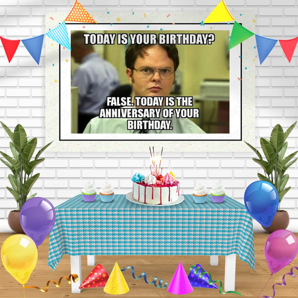 Rainn Wilson The Office Meme Bn Birthday Banner Personalized Party Backdrop Decoration