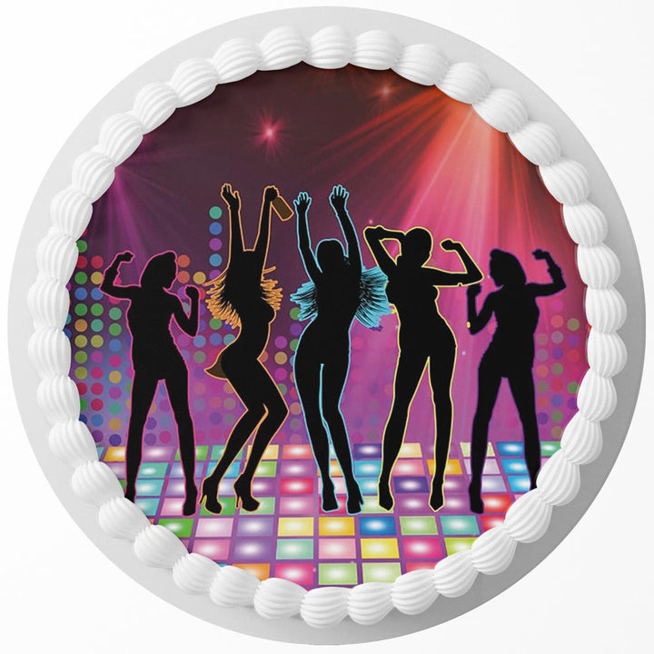 Retro Party Disco 70s 60s 80s 50s Edible Cake Toppers Round