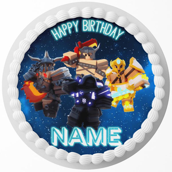 Roblox Bedwars Edible Cake Toppers Round