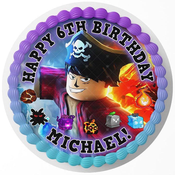 Roblox Blox Fruits Edible Cake Toppers Round
