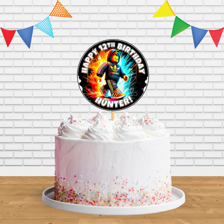Roblox Video Game Adidas Logo Black Ct Cake Topper Centerpiece Birthday Party Decorations