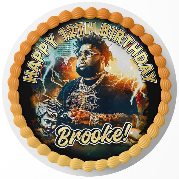 Rod Wave Rapper Edible Cake Toppers Round