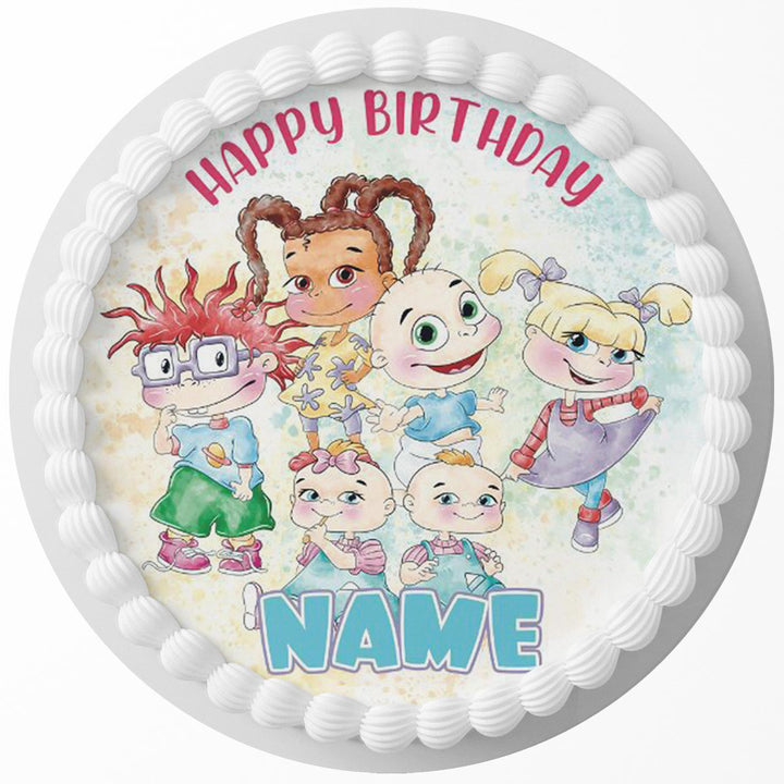 Rugrats Kids Water Color Edible Cake Toppers Round