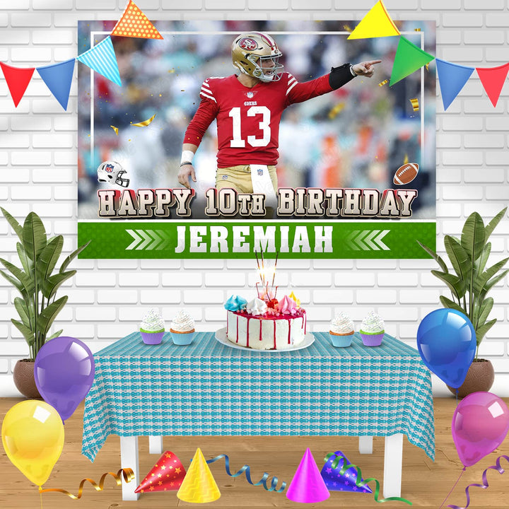 San Francisco 49ers Brock Purdy Bn Birthday Banner Personalized Party Backdrop Decoration