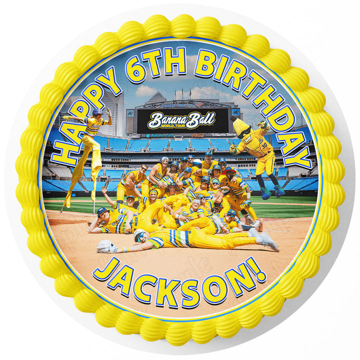 Savannah Bannana Baseball Edible Cake Toppers Round