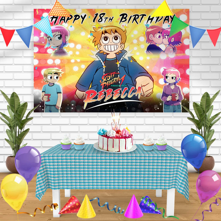 Scott Pilgrim Ramona Takes Off Netflix Bn Birthday Banner Personalized Party Backdrop Decoration