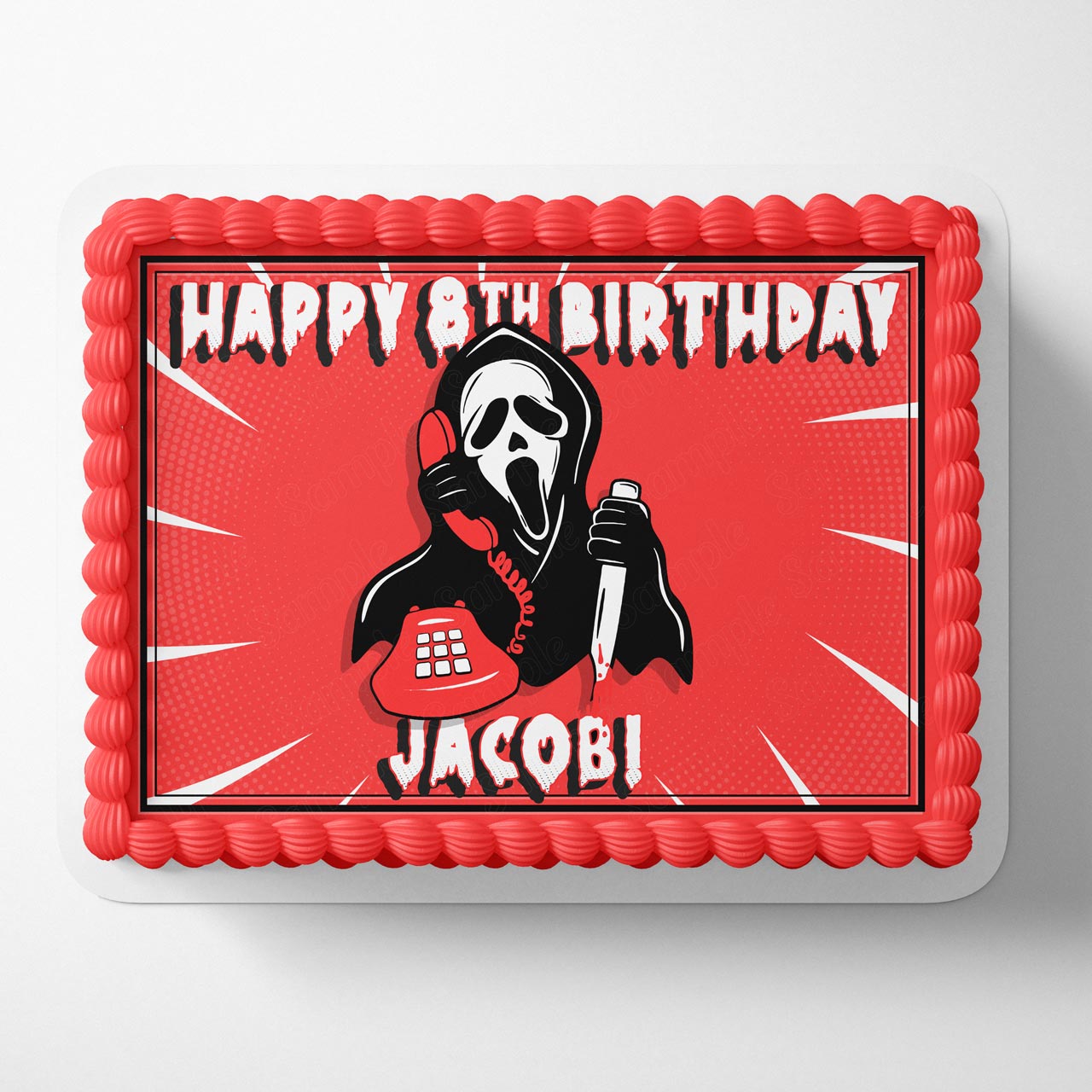 Scream Ramo Toppers Scream Calling Ghost Face Boys Red Edible Cake Toppers – Ediblecaketopper