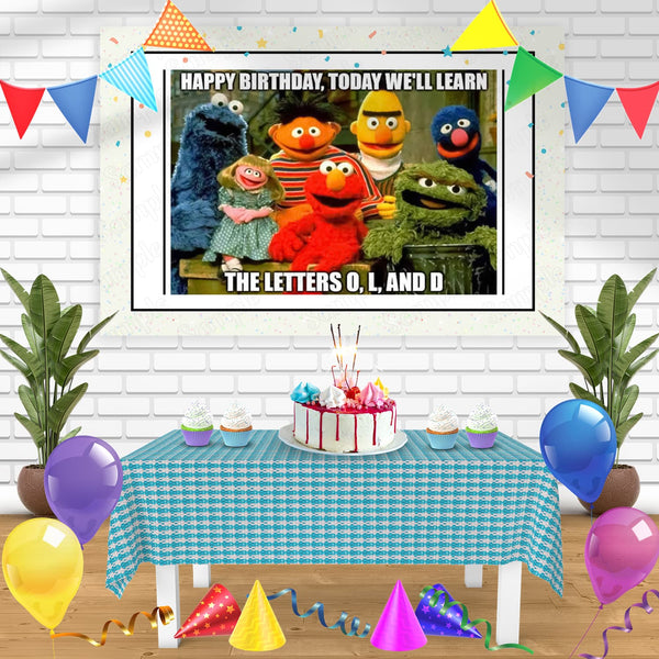 Sesame Street Meme Bn Birthday Banner Personalized Party Backdrop Decoration