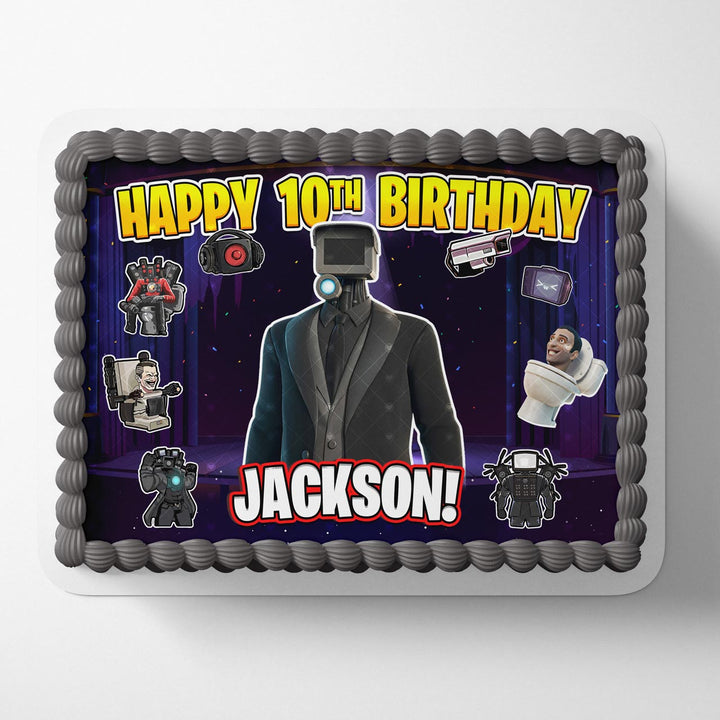 Skibidi Toilet Fortnite Edible Cake Toppers