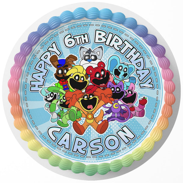 Smiling Critters Kids Rd Edible Cake Toppers Round