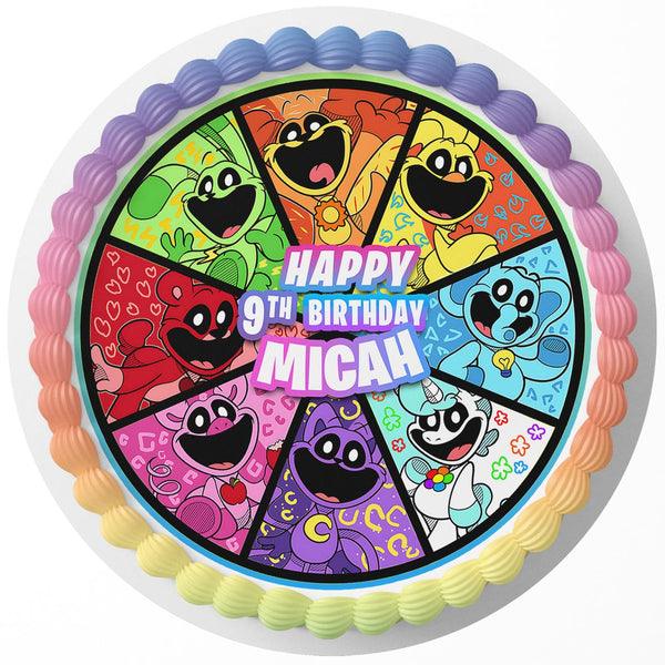 Smiling Critters Rd Edible Cake Toppers Round