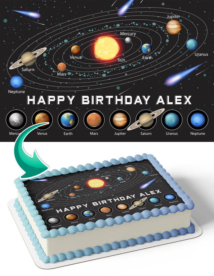 Solar System Universe Edible Cake Toppers