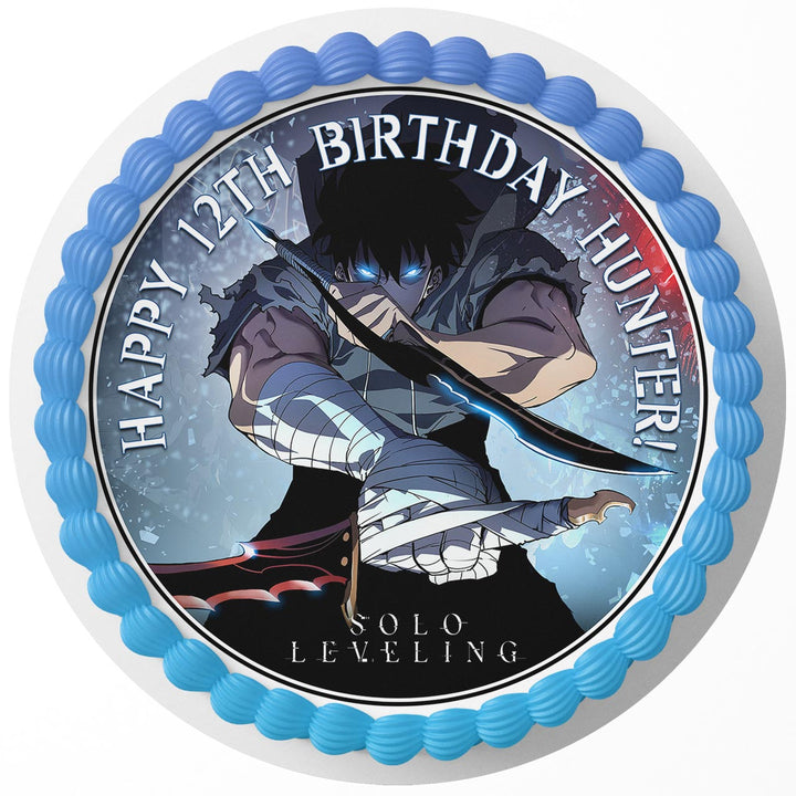 Solo Leveling Sung Jinwoo Anime Rd Edible Cake Toppers Round