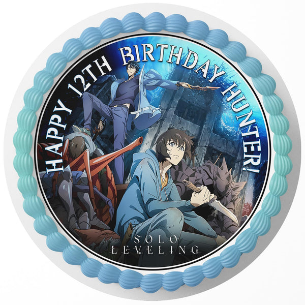 Solo Leveling Sung Jinwoo Only I Level Up Anime Rd Edible Cake Toppers Round