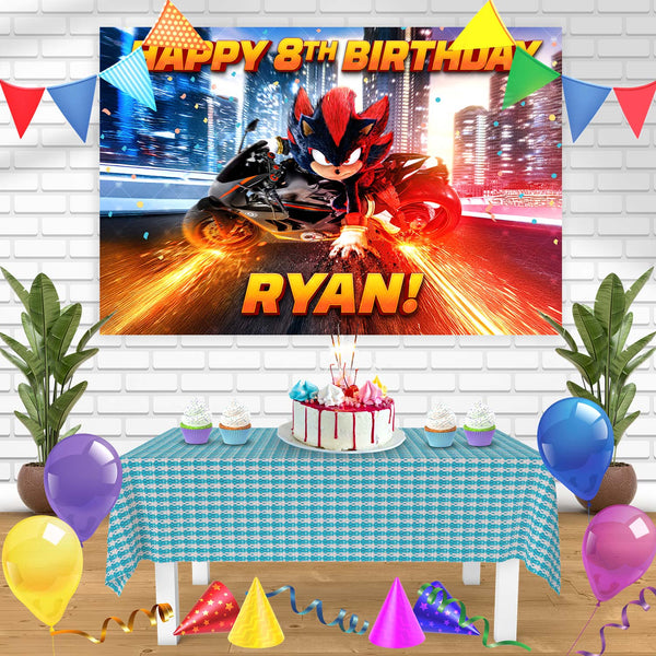 Sonic the Hedgehog 3 Shadow Movie 2024 Birthday Banner Personalized Party Backdrop Decoration