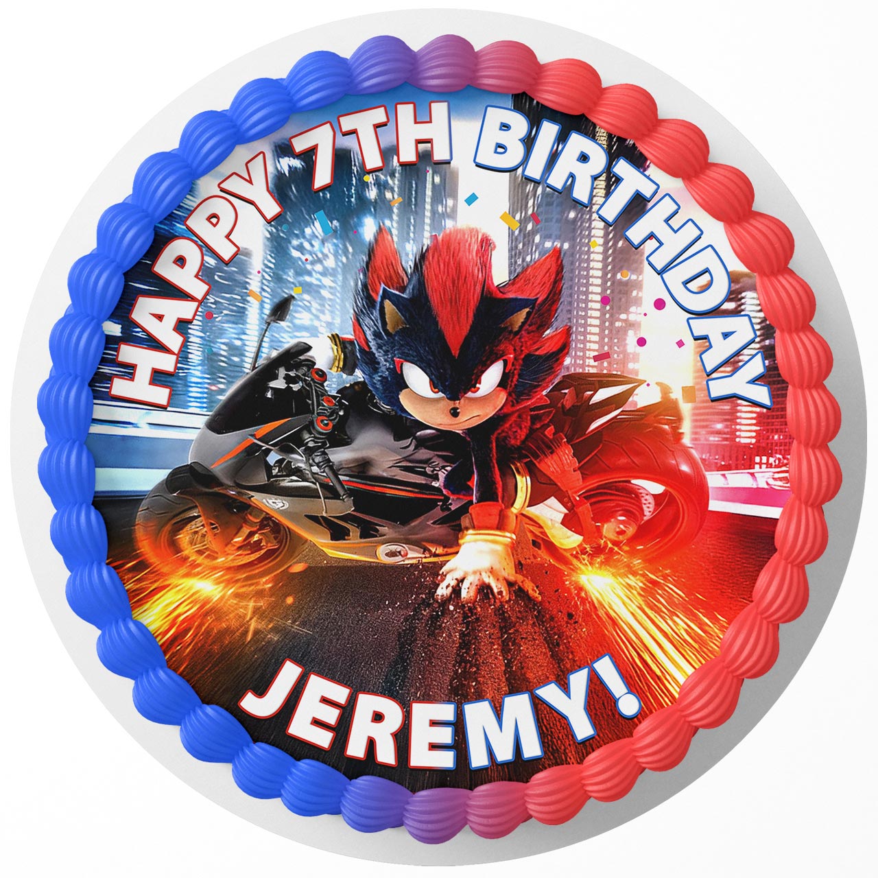 Sonic the Hedgehog 3 Shadow Movie 2024 Edible Cake Toppers Round ...