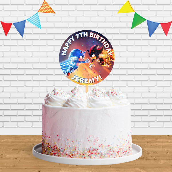 Sonic the Hedgehog 3 Sonic vs Shadow Movie 2024 Cake Topper Centerpiece Birthday Party Decorations