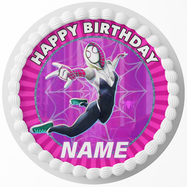 Spider Gwen Edible Cake Toppers Round