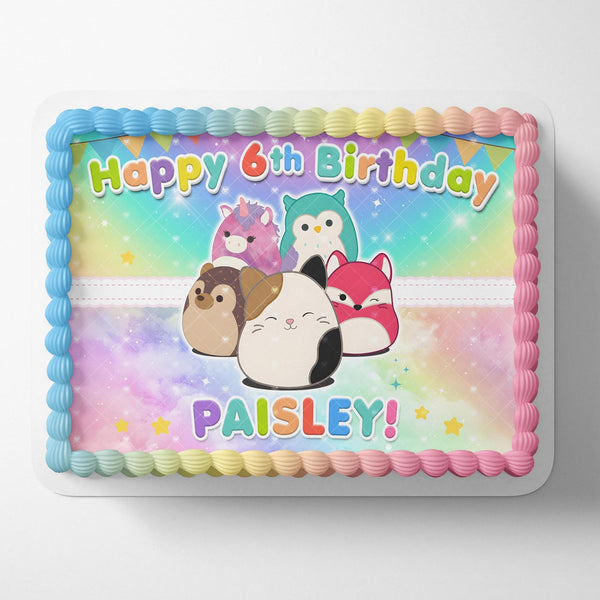 Squishmallows Stuffed Animals Edible Cake Toppers