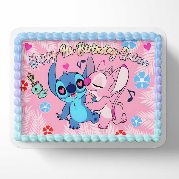 Stitch Lilo Angel Love Cute Edible Cake Toppers