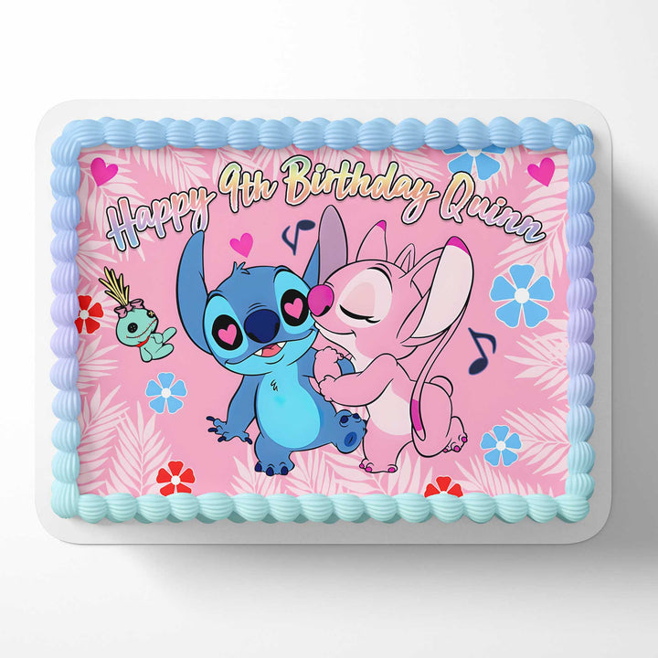 Stitch Lilo Angel Love Cute Edible Cake Toppers