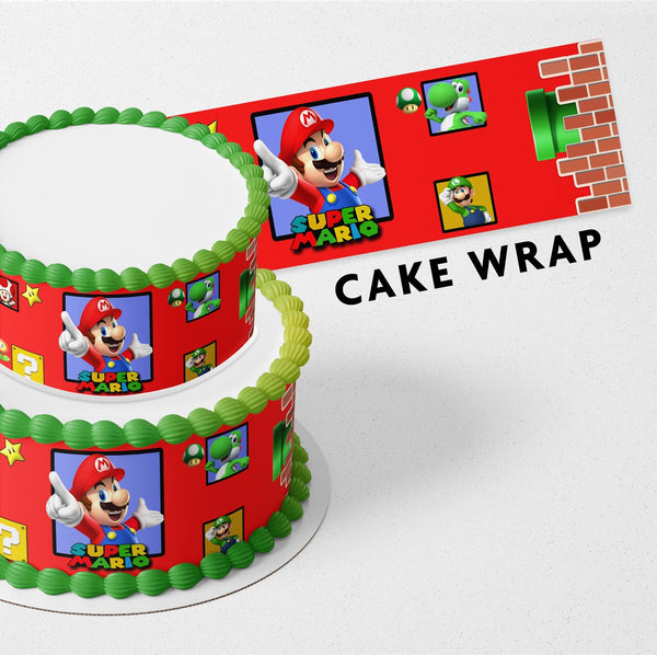 Super Mario Luigi World Strips Edible Cake Toppers Cake Wraps