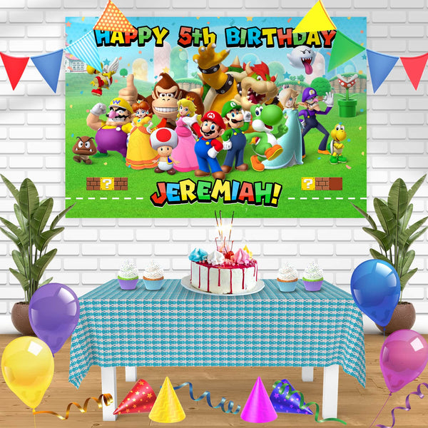 Super Smash Bros Bn Birthday Banner Personalized Party Backdrop Decoration