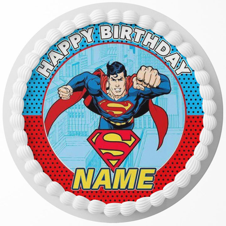 Superman R Edible Cake Toppers Round