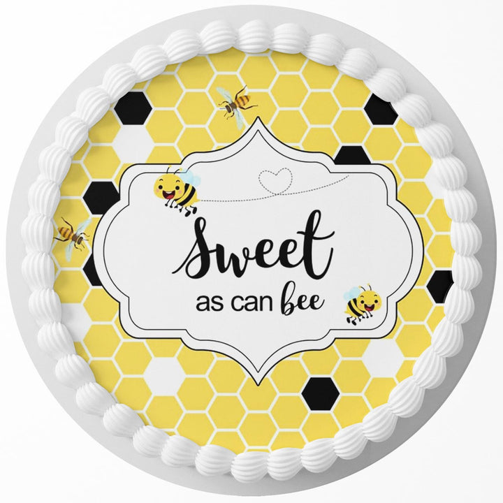 Sweet as Can Bee Honey Edible Cake Toppers Round
