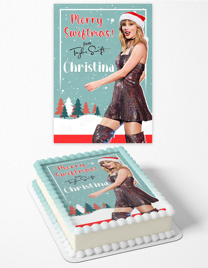 Taylor Swift Merry Swiftmas Edible Cake Toppers