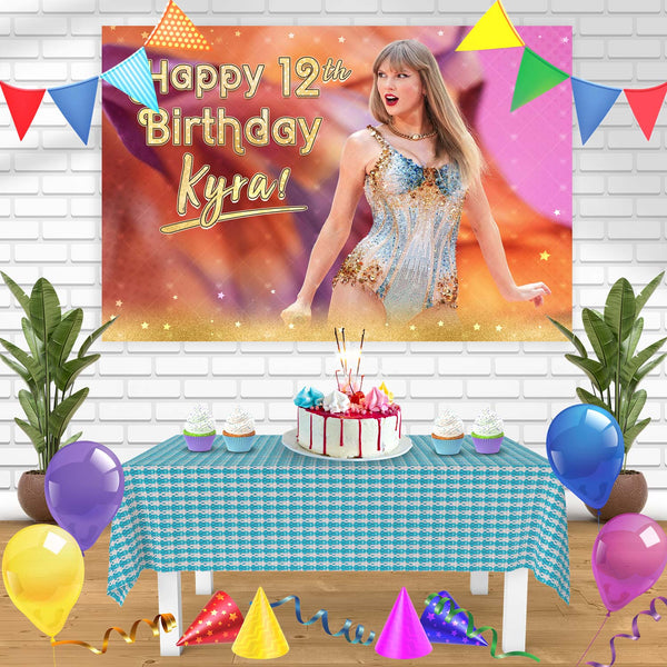 Taylor Swift Singer TSET Birthday Banner Personalized Party Backdrop Decoration