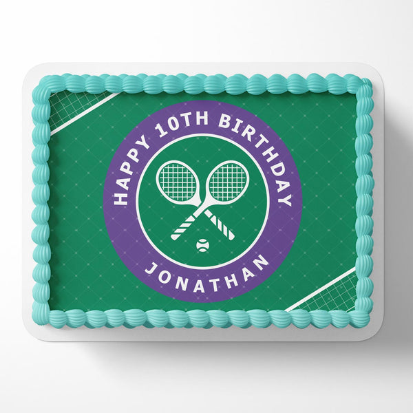 Wimbledon Tennis Edible Image Cake Topper Personalized Birthday Sheet Decoration Custom Party