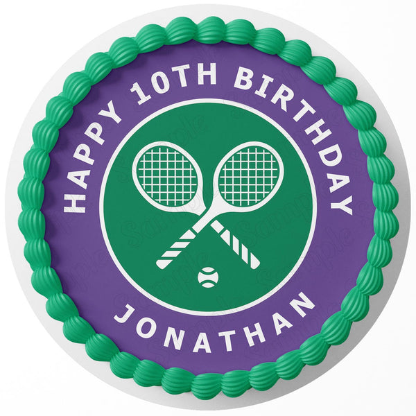 Tennis Wimbledon Edible Image Cake Topper Personalized Birthday Sheet Decoration Custom Party Frosting Transfer Fondant Round