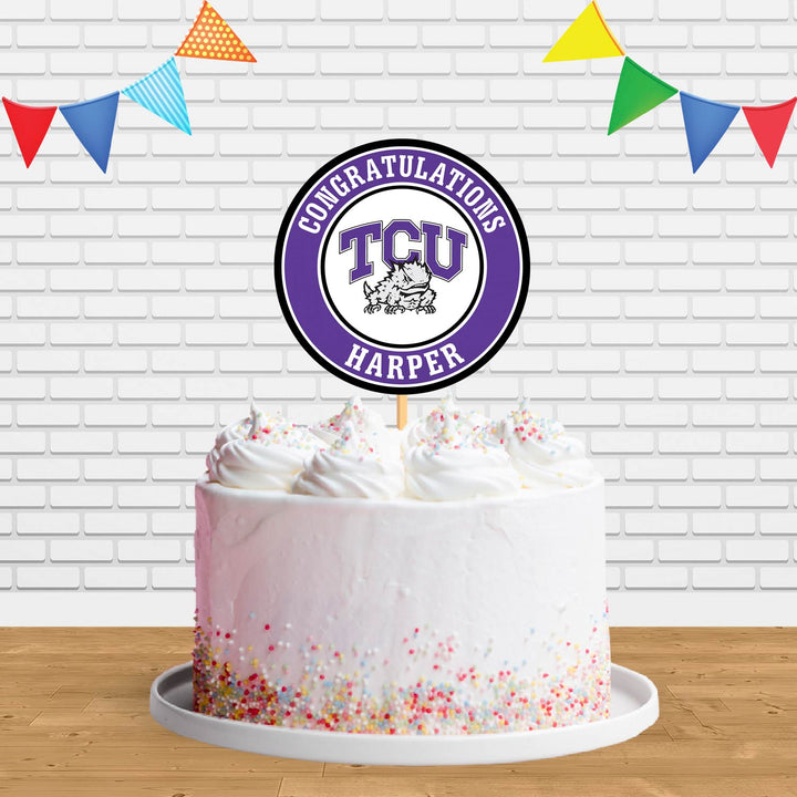 Texas Christian University TCU Horned Frogs Ct Cake Topper Centerpiece Birthday Party Decorations