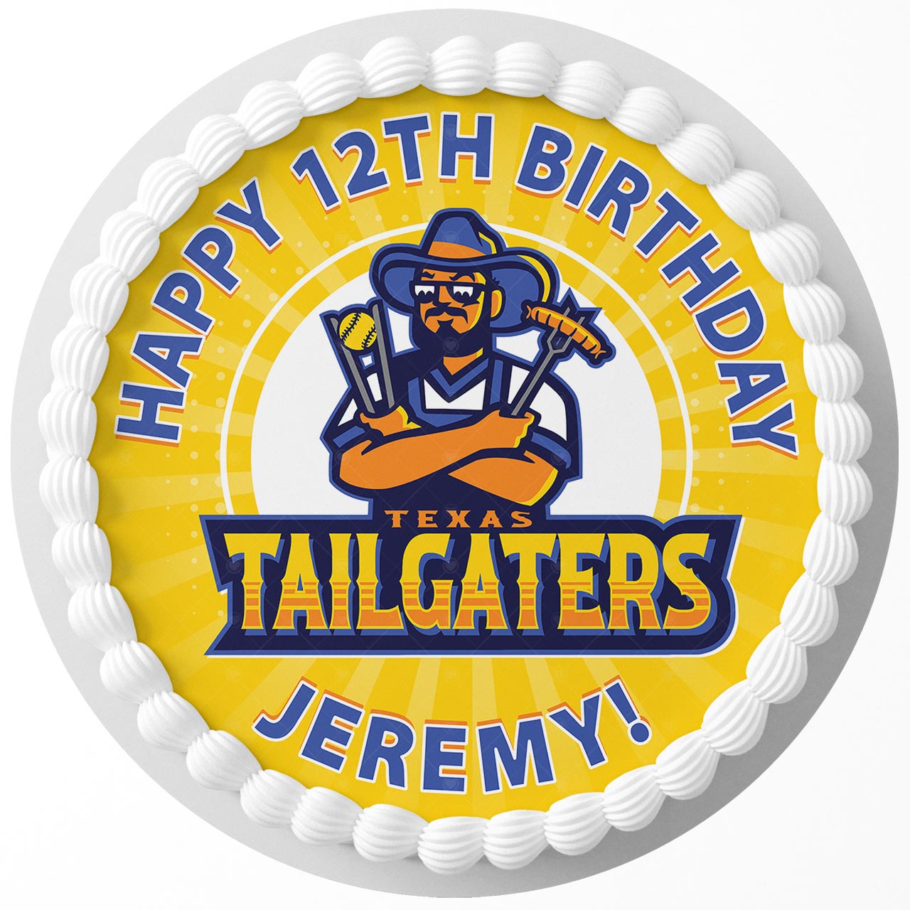 Exas Topper Texas Tailgaters Edible Cake Toppers Round – Ediblecaketopper