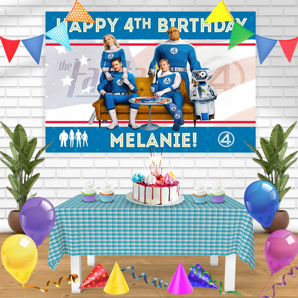 The Fantastic Four First Steps Birthday Banner Personalized Party Backdrop Decoration