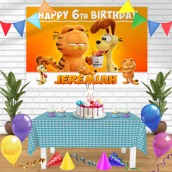 The Garfield Movie 2024 Bn Birthday Banner Personalized Party Backdrop Decoration