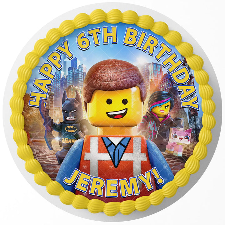 The Lego Movie Edible Cake Toppers Round