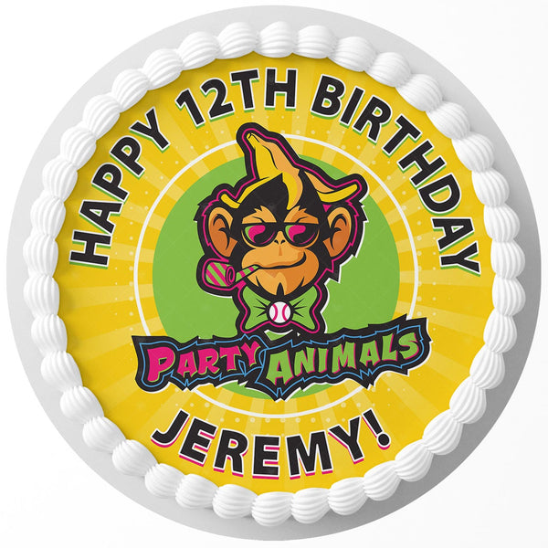 The Party Animals  Edible Cake Toppers Round