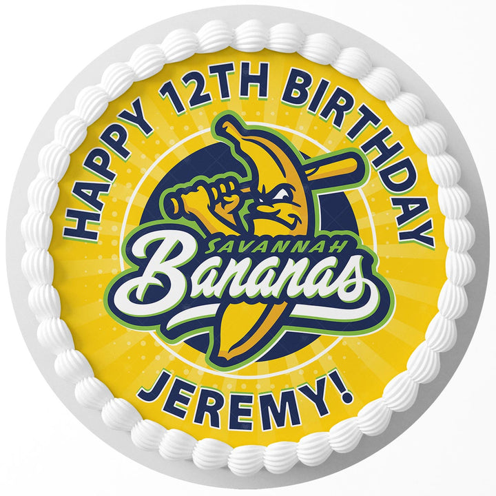 The Savannah Bananas Banana Ball Edible Cake Toppers Round