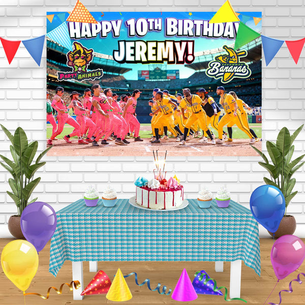 The Savannah Bananas Vs The Party Animals  Birthday Banner Personalized Party Backdrop Decoration