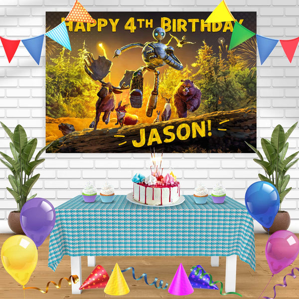 The Wild Robot 2024 Bn Birthday Banner Personalized Party Backdrop Decoration